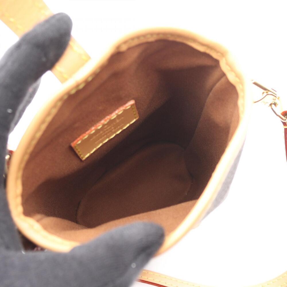 Louis Vuitton Leather Monogram Shoulder Bag Me Fold Canvas Clutch Brown